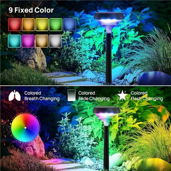 Solar Pathway Lights 8 Pack, Color Changing Halloween Decorations - Picture 2 of 7